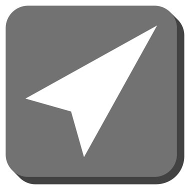 Ok ucu sağ-yukarı yuvarlak kare vektör simgesi