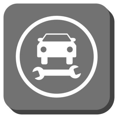 Araba tamir yuvarlak kare vektör simgesi