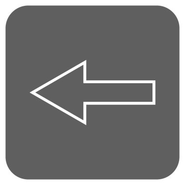 Düz sol ok vektör simgesi kare