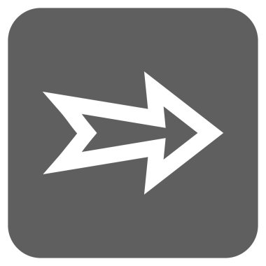 Ok sağ düz vektör simgesi kare