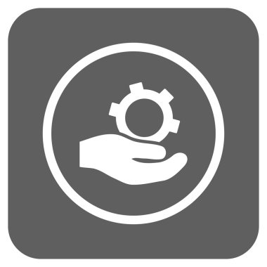 Mühendislik hizmet düz kare vektör simgesi