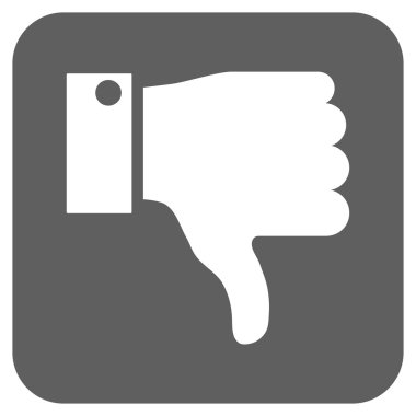 Başparmak aşağı düz vektör simgesi kare