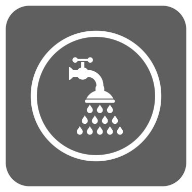 Duş musluk düz kare vektör simgesi