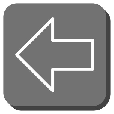 Ok sol yuvarlak kare vektör simgesi