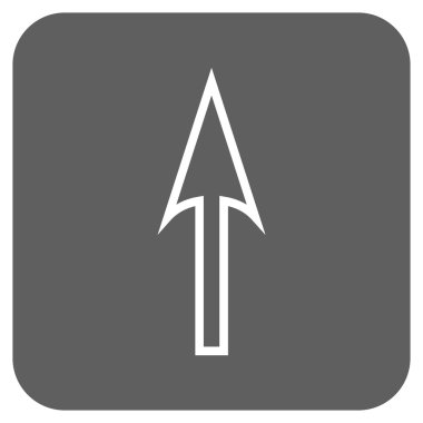 Düz kare vektör simge yukarı ok keskin