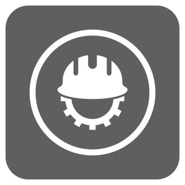 Geliştirme işçisi düz kare vektör simgesi