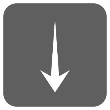 Düz aşağı ok vektör simgesi kare