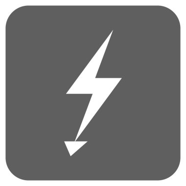 Elektrik Strike düz kare vektör simgesi