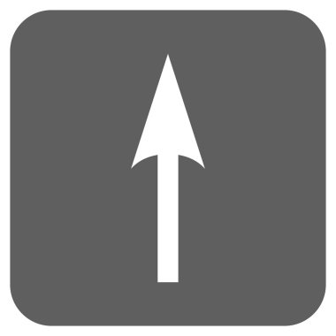 Düz kare vektör simge yukarı ok keskin