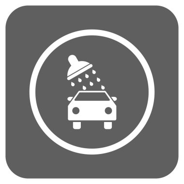 Oto yıkama düz kare vektör simgesi