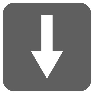 Düz aşağı ok vektör simgesi kare
