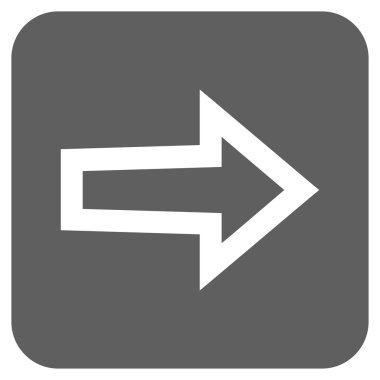 Ok sağ düz vektör simgesi kare