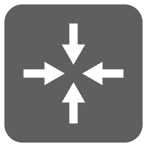 Setas de compressão plana vetor quadrado ícone — Vetor de Stock