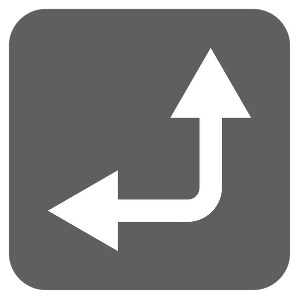 Bifurcation nyíl balra lapos négyzetes vektor ikon — Stock Vector