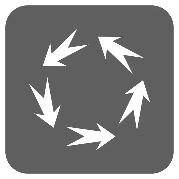 Platte vierkante Vector rotatiepictogram — Stockvector