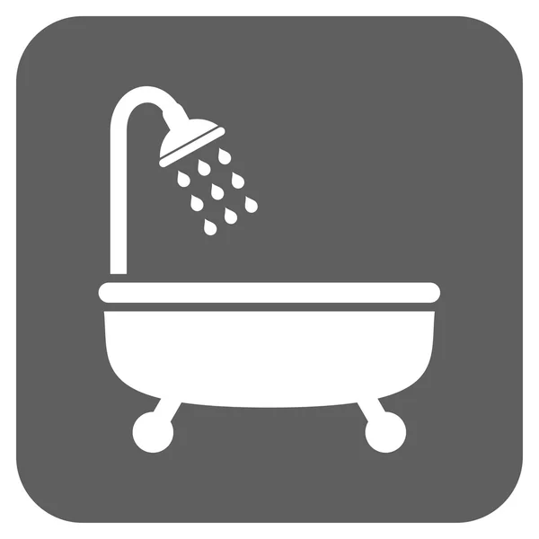 Shower Bath Flat Squared Vector Icon — Stock Vector