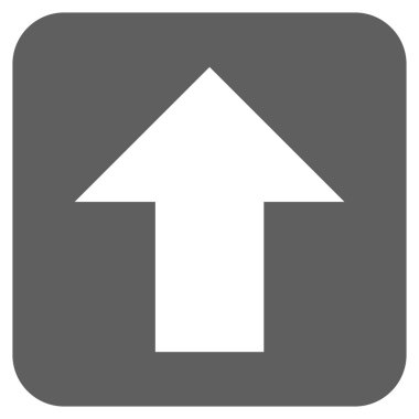 Düz yukarı ok vektör simgesi kare