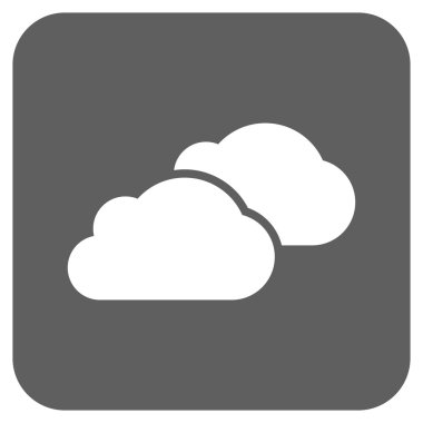 Bulutlar düz kare vektör simgesi