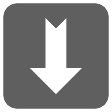Düz aşağı ok vektör simgesi kare