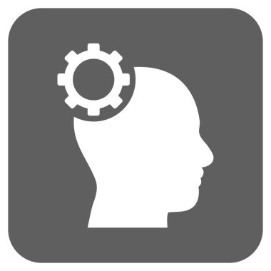 Akıl vites düz kare vektör simgesi