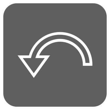 Sol düz kare vektör simge döndürmek