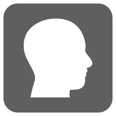 Kafa düz kare vektör simge profil