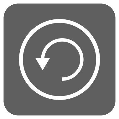 Saatin tersi yönde düz kare vektör simge döndürmek