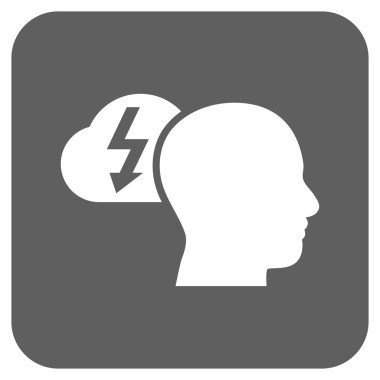 Beyin fırtınası düz kare vektör simgesi