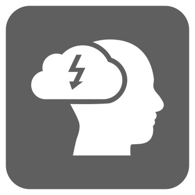 Beyin fırtınası düz kare vektör simgesi