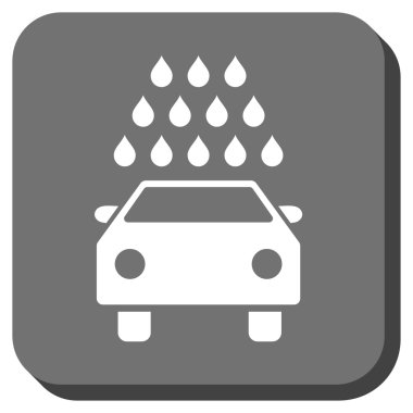 Oto yıkama yuvarlak kare vektör simgesi