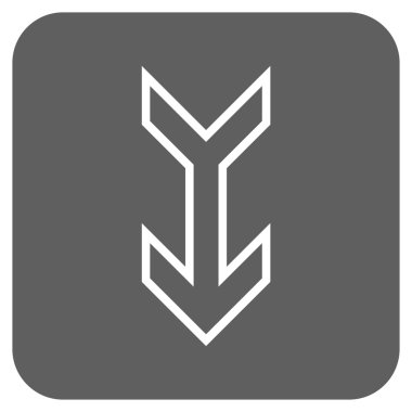 Düz aşağı ok vektör simgesi kare