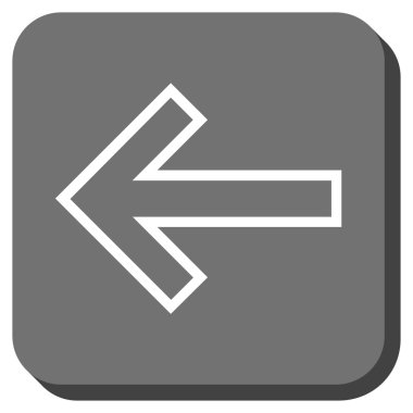 Ok sol yuvarlak kare vektör simgesi