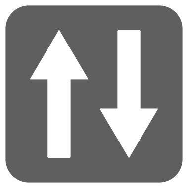 Dikey Çevir oklar düz kare vektör simgesi