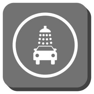 Oto yıkama yuvarlak kare vektör simgesi