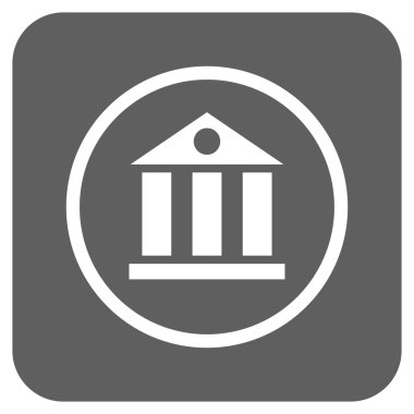 Banka Daire bina vektör simgesi kare