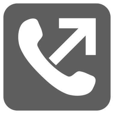 Giden arama düz kare vektör simgesi