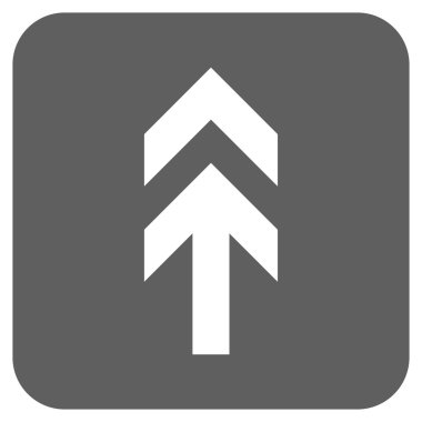 Düz yukarı ok vektör simgesi kare