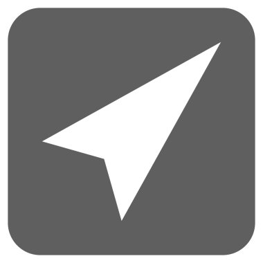 Ok ucu sağ yukarı düz kare vektör simgesi