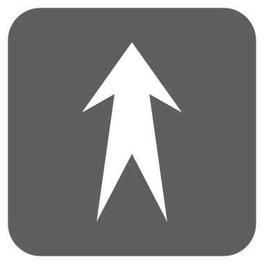 Düz yukarı ok vektör simgesi kare