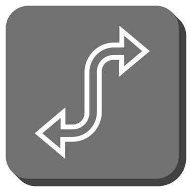 Eğri Exchange ok yuvarlak kare vektör simgesi