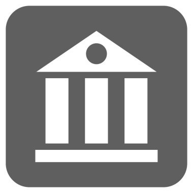 Banka Daire bina vektör simgesi kare