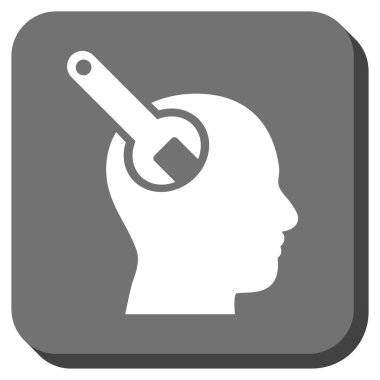 Beyin aracı kare vektör simge yuvarlak