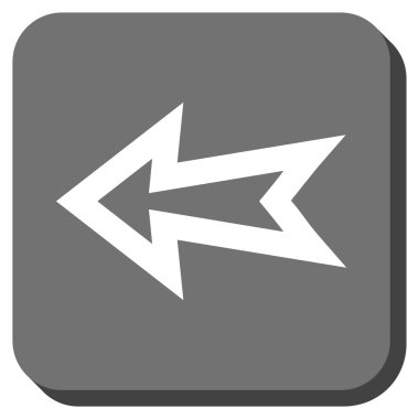 Ok sol yuvarlak kare vektör simgesi