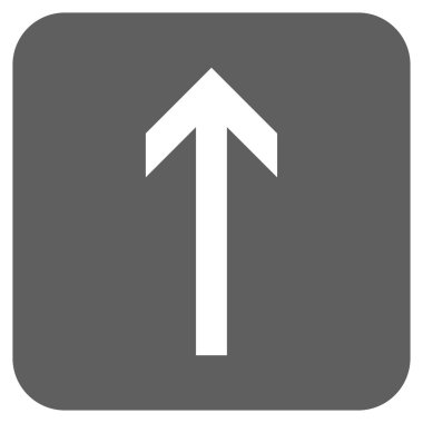 Düz yukarı ok vektör simgesi kare