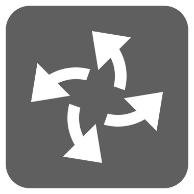 Santrifüj oklar düz kare vektör simgesi