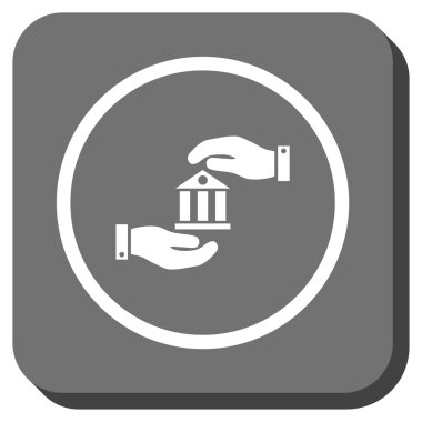 Banka hizmet yuvarlak kare vektör simgesi