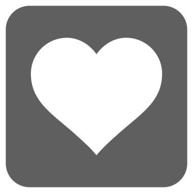 Aşk kalp düz kare vektör simgesi