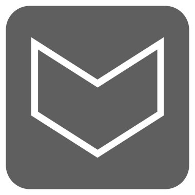 Vektör simge düz aşağı ok ucu kare