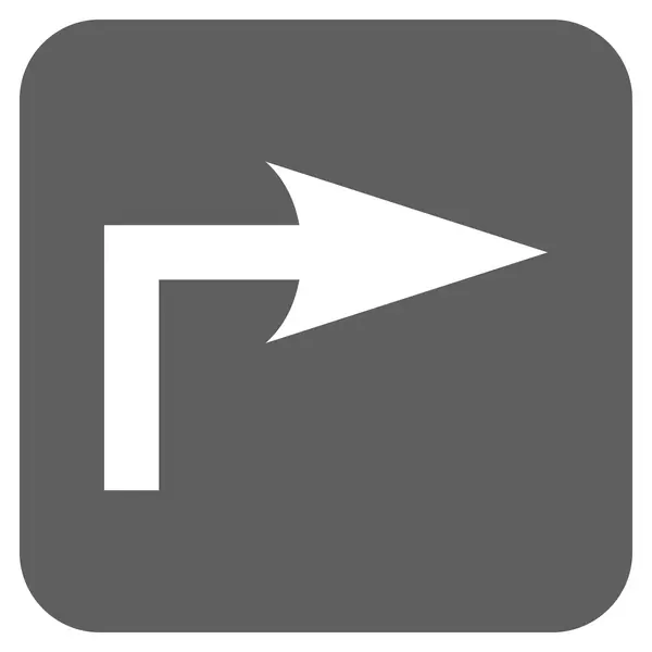 Sla rechtsaf platte winkelhaak Vector Icon — Stockvector