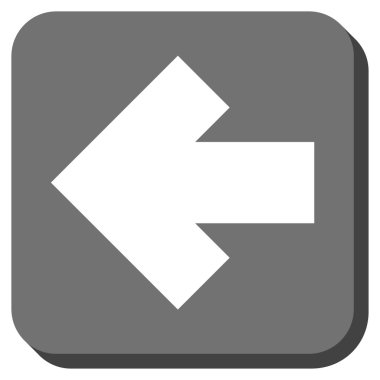 Ok sol yuvarlak kare vektör simgesi